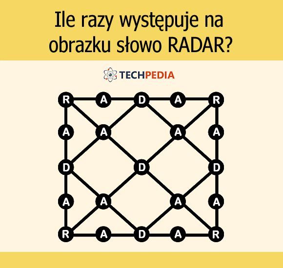 Ile razy występuje na obrazku słowo RADAR?