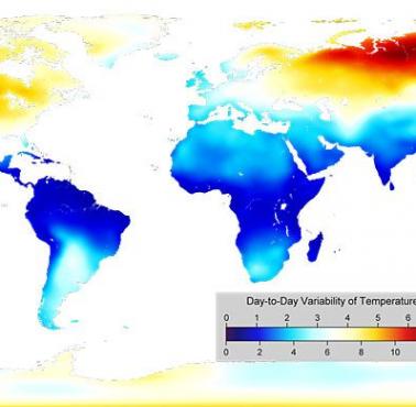 Zmienność temperatury z dnia na dzień