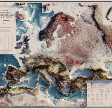 Tektoniczna mapa reliefowa Europy, 1962