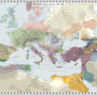 Mapa Europy w 304 roku p.n.e.