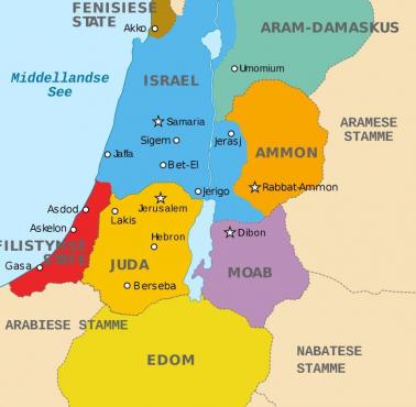 Mapa Królestwa Izraela i Królestwa Judy w IX wieku p.n.e.