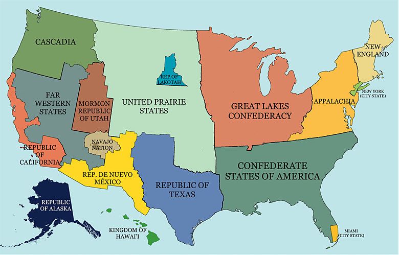 Na jakie kraje mogłyby się rozpaść USA