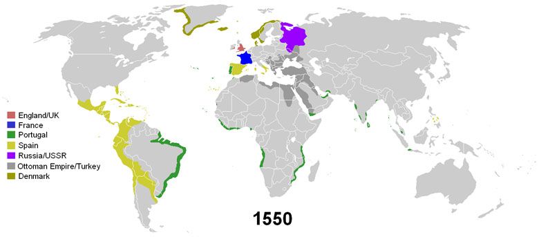Państwa kolonialne i ich imperia na przestrzeni wieków (animacja)