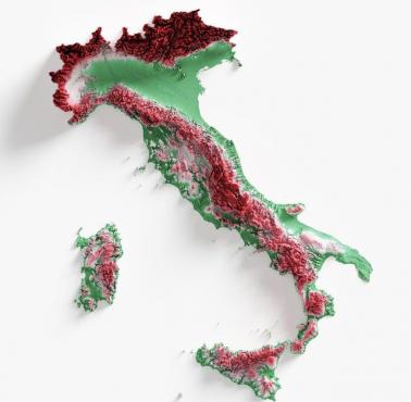 Topograficzna mapa Włoch