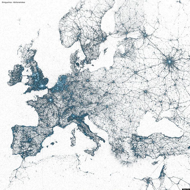 Popularność tweetowania w poszczególnych państwach Europy