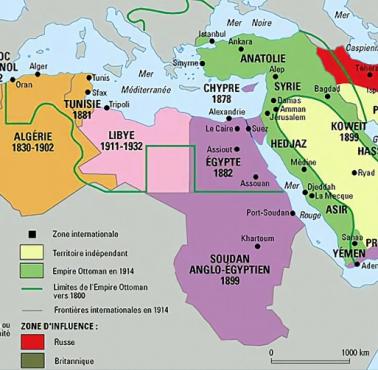 Mapa polityczna Bliskiego Wschodu w 1914 roku