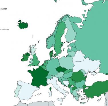 Współczynnik dzietności w Europie, 2021