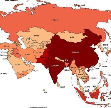 Prognozy dotyczące ludności w Azji w roku 2100, dane ONZ