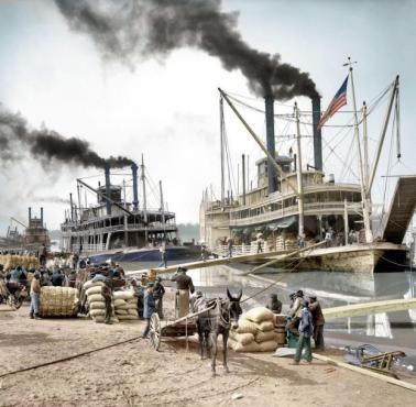 Transport wodny na rzece Mississippi, Vicksburg, 1906