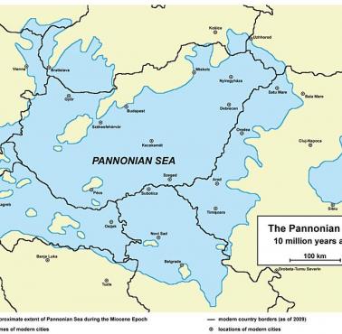 Morze Panońskie w Europie 10 milionów lat temu