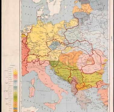 Mapa narodowa Europy Centralnej i Południowo-Wschodniej, pierwsza połowa XX wieku