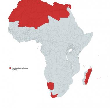 Obszary w Afryce, gdzie nie dominuje czarna rasa