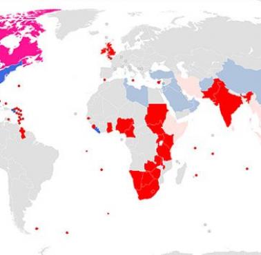 Dominacja języka angielskiego i amerykańskiego w poszczególnych państwach świata