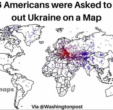 Ponad 2 tys. losowo wybranych Amerykanów miało wskazać Ukrainę na mapie