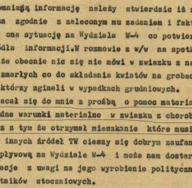 Kpt. Ratkiewicz o współpracy z Lechem Wałęsą (TW Bolek), raport z 30 X 72 roku