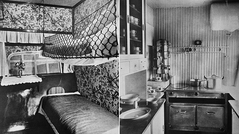 Kuchnia i kabina na pokładzie sterowca Graf Zeppelin, 1929