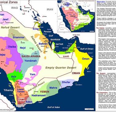 Arabia, strefy kulturowo-historyczne, opracowanie dr Michael Izady