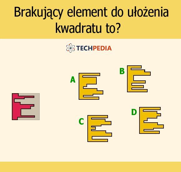 Brakujący element do ułożenia kwadratu to?