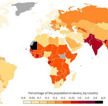 Niewolnictwo we współczesnym świecie jako odsetek populacji, 2013