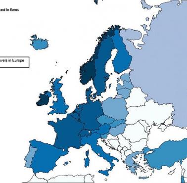 Poziom wydajności pracy w Europie, dane OECD, 2015