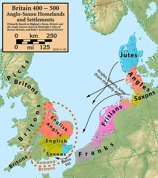 Migracja ludności germańskiej na Wyspy Brytyjskie 400-500 rok n.e.