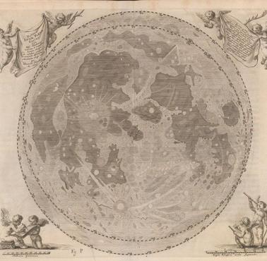 Mapa Księżyca wykonana przez polskiego astronoma Jana Heweliusza w 1647 roku