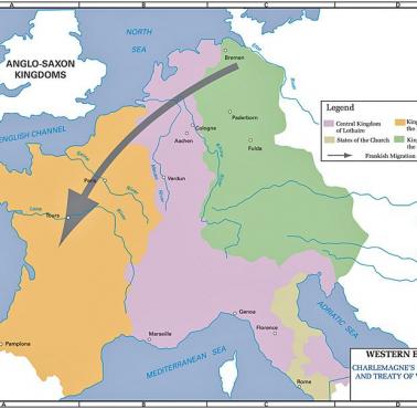 Podział państwa Karola Wielkiego - Traktat z Verdun (843)