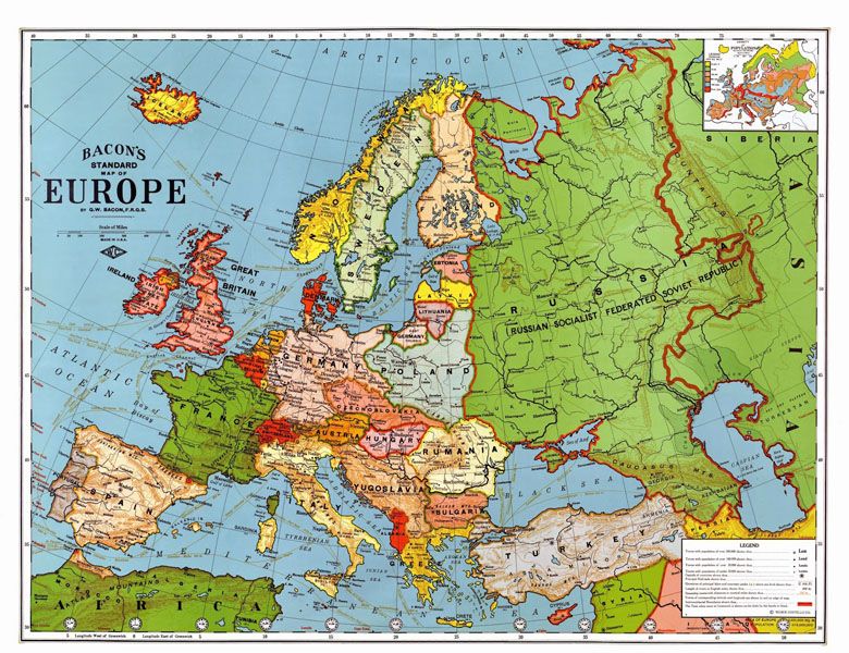Mapa Europy w 1923 roku