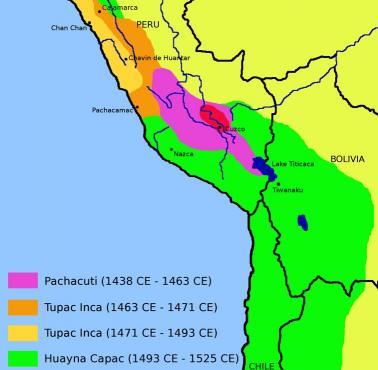 Zmiany terytorialne państwa Inków