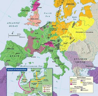 Religijna mapa Europy w 1560 roku