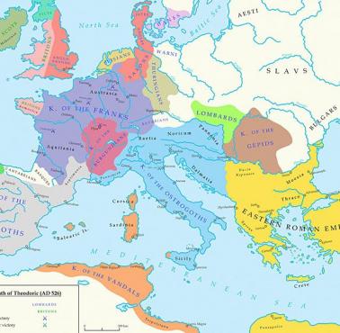 Europa po śmierci Teodoryka (rok 526)