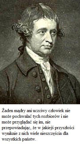 Edmund Burke – irlandzki filozof i polityk, konserwatysta, krytyk rewolucji francuskiej, wolnomularz o rozbiorach I RP