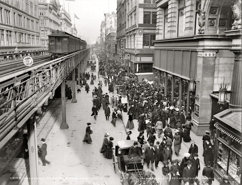 Kupujący na nowojorskiej Szóstej Alei, 1903