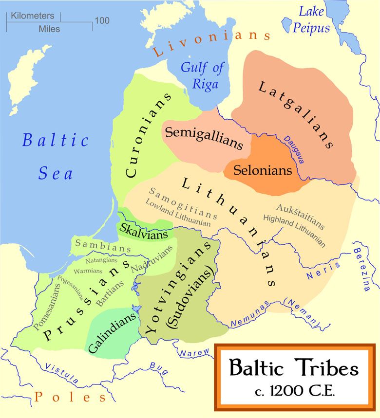 Bałtycki plemiona ok. 1200 roku