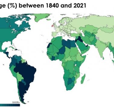 Zmiana liczby ludności od 1840 r. do 2021
