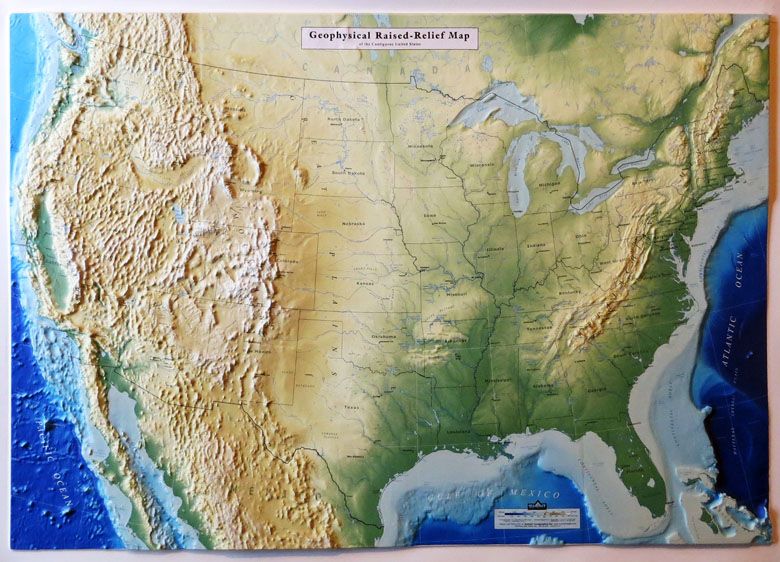 Reliefowa mapa USA