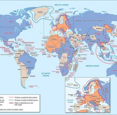 Mapa świata w 1942 roku