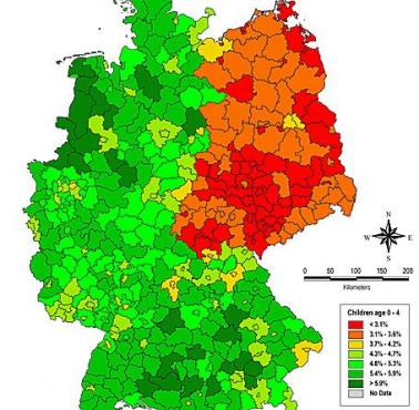 Odsetek dzieci w wieku 0-4 lat w Niemczech
