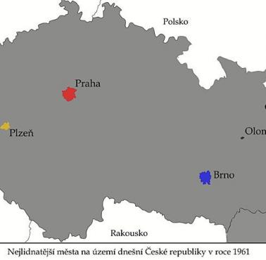 Najludniejsze miasta Republiki Czeskiej w 1961 roku