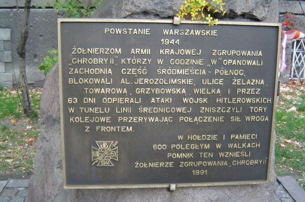 Tablica upamiętniająca zgrupowanie AK Chrobry II