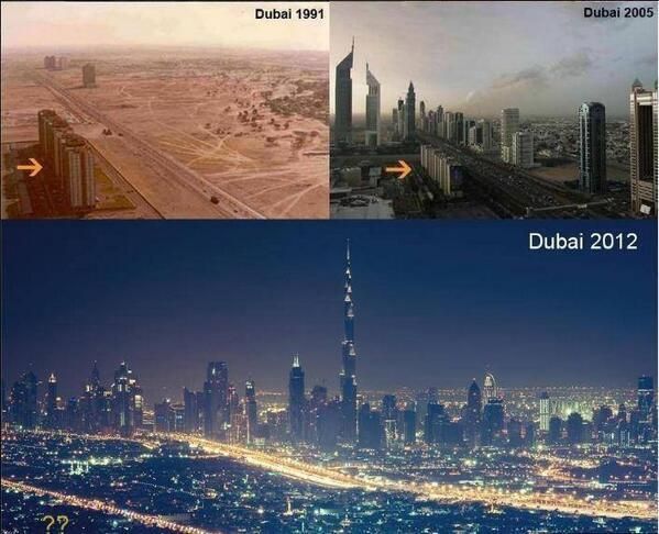 Dubaj w roku 1991, 2005 i 2012