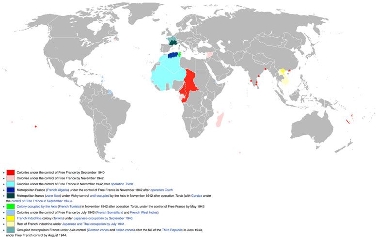 Francja i jej terytoria zamorskie w latach kolaboracji z III Rzeszą, 1941-44