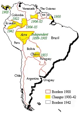 Zmiany granic w XX wieku w Ameryce Południowej