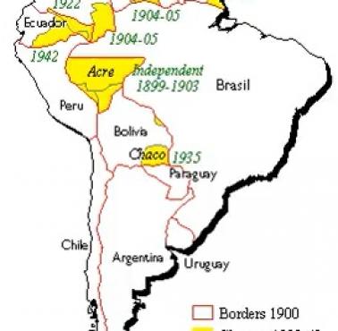 Zmiany granic w XX wieku w Ameryce Południowej
