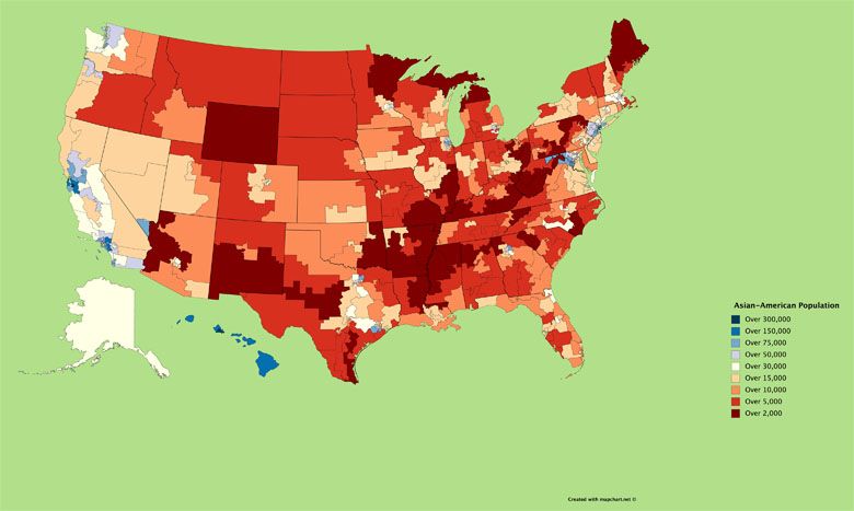 Populacja ludności azjatyckiej w USA
