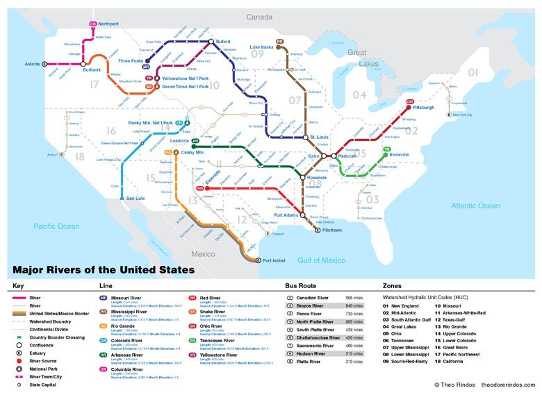 Główne szlaki śródlądowe USA