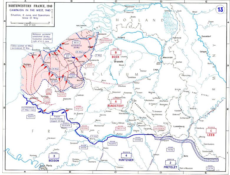 Ewakucja Dunkierki (operacja Dynamo), w dniach od 26 maja do 4 czerwca 1940 roku