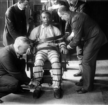 Skazany na śmierć na elektrycznym krześle w więzieniu Sing-Sing, 1900