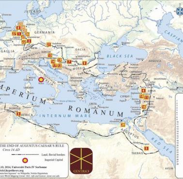 Rozmieszczenie legionów rzymskich pod koniec panowania Oktawiana Augusta, 14 rok n.e.