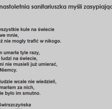 Powstańczy wiersz sanitariuszki AK Anny Świrszczyńskiej